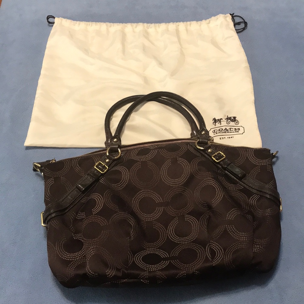 Large chocolate brown Coach bag - Picture 2 of 3